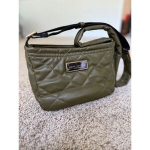 Marc Jacobs Quilted faux‎ Leather Crossbody Bag Designer Olive Green